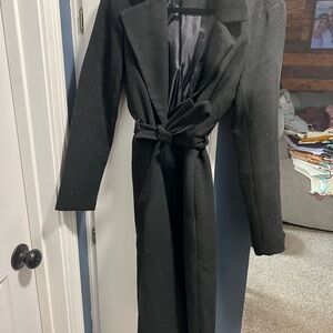 JustFab Classic Black Overcoat
